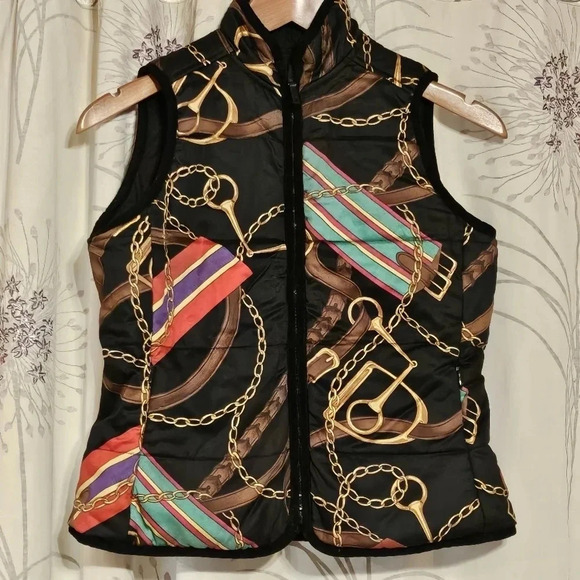 Ralph Lauren Reversible Vest Logo/Pattern Quilted Wmns Sz PP (XSP/2PP) - Picture 1 of 11